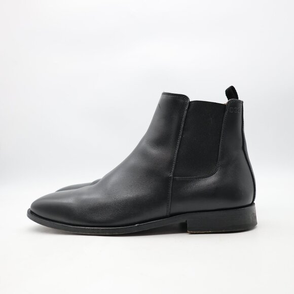 Hugo Boss Chelsea Men's Size UK 7.5 Black Leather Pull On Boots - Picture 3 of 11